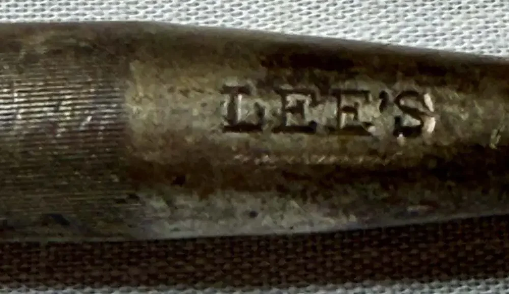 Antique Lee's Knife Sharpening Steel with Ornate Celluloid Handle and Metal Ferr